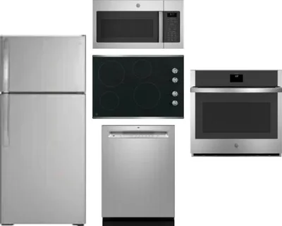 5 Piece Package Includes Refrigerator, Cooktop, Wall Oven, Microwave And Dishwasher