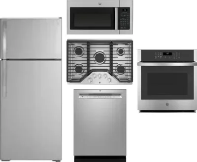 5 Piece Package Includes Refrigerator, Cooktop, Wall Oven, Microwave And Dishwasher