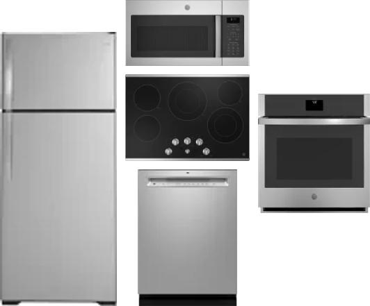 5 Piece Package Includes Refrigerator, Cooktop, Wall Oven, Microwave And Dishwasher