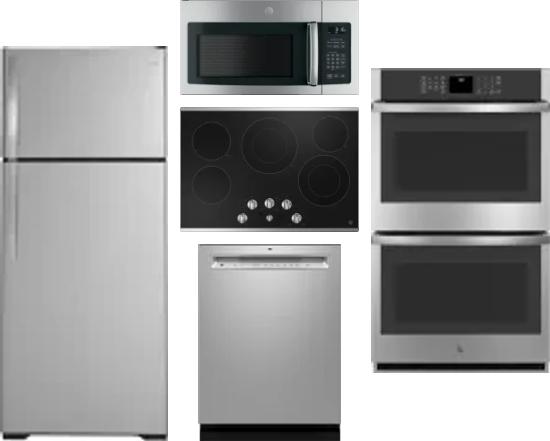 5 Piece Package Includes Refrigerator, Cooktop, Wall Oven, Microwave And Dishwasher