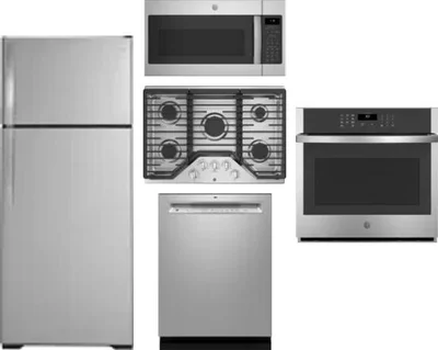 5 Piece Package Includes Refrigerator, Cooktop, Wall Oven, Microwave And Dishwasher