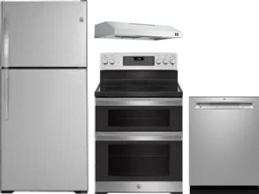 4 Piece Package Includes Refrigerator, Range, Hood And Dishwasher