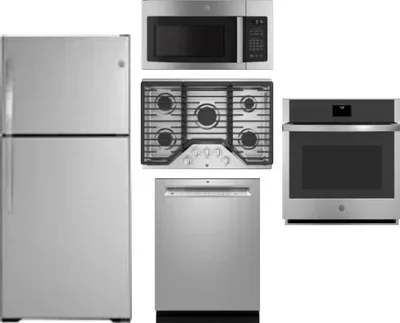 5 Piece Package Includes Refrigerator, Cooktop, Wall Oven, Microwave And Dishwasher