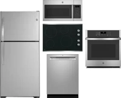 5 Piece Package Includes Refrigerator, Cooktop, Wall Oven, Microwave And Dishwasher