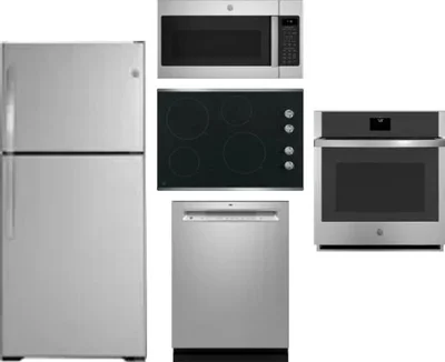 5 Piece Package Includes Refrigerator, Cooktop, Wall Oven, Microwave And Dishwasher