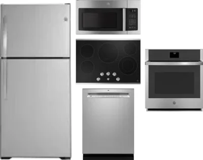 5 Piece Package Includes Refrigerator, Cooktop, Wall Oven, Microwave And Dishwasher