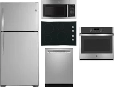 5 Piece Package Includes Refrigerator, Cooktop, Wall Oven, Microwave And Dishwasher