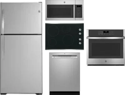 5 Piece Package Includes Refrigerator, Cooktop, Wall Oven, Microwave And Dishwasher