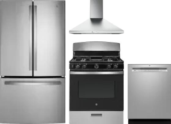 4 Piece Package Includes Refrigerator, Range, Hood And Dishwasher