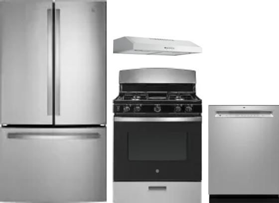 4 Piece Package Includes Refrigerator, Range, Hood And Dishwasher