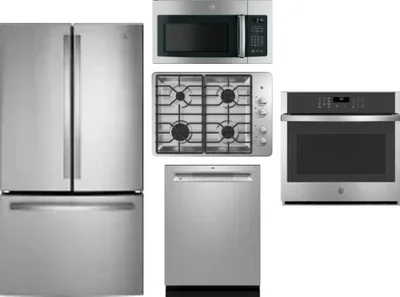 5 Piece Package Includes Refrigerator, Cooktop, Wall Oven, Microwave And Dishwasher