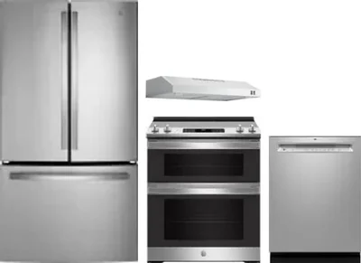 4 Piece Package Includes Refrigerator, Range, Hood And Dishwasher