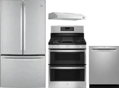 4 Piece Package Includes Refrigerator, Range, Hood And Dishwasher