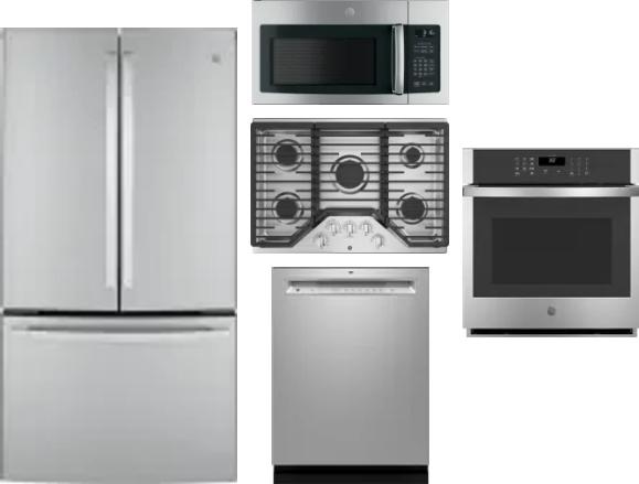 5 Piece Package Includes Refrigerator, Cooktop, Wall Oven, Microwave And Dishwasher