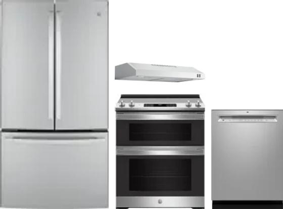 4 Piece Package Includes Refrigerator, Range, Hood And Dishwasher
