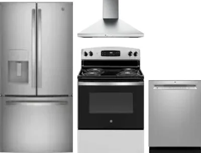 4 Piece Package Includes Refrigerator, Range, Hood And Dishwasher