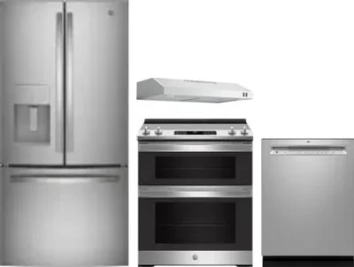 4 Piece Package Includes Refrigerator, Range, Hood And Dishwasher