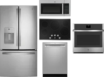 5 Piece Package Includes Refrigerator, Cooktop, Wall Oven, Microwave And Dishwasher