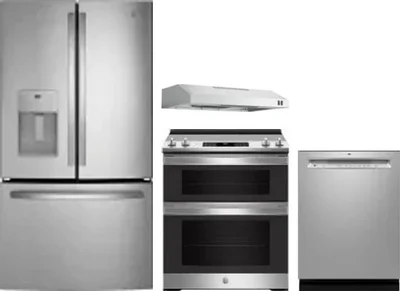 4 Piece Package Includes Refrigerator, Range, Hood And Dishwasher