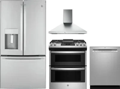 4 Piece Package Includes Refrigerator, Range, Hood And Dishwasher