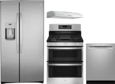 4 Piece Package Includes Refrigerator, Range, Hood And Dishwasher
