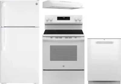 4 Piece Package Includes Refrigerator, Range, Hood And Dishwasher