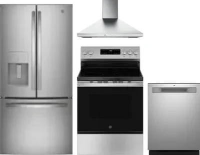 4 Piece Package Includes Refrigerator, Range, Hood And Dishwasher