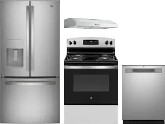 4 Piece Package Includes Refrigerator, Range, Hood And Dishwasher