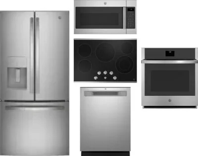 5 Piece Package Includes Refrigerator, Cooktop, Wall Oven, Microwave And Dishwasher