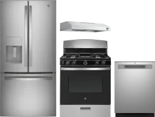 4 Piece Package Includes Refrigerator, Range, Hood And Dishwasher