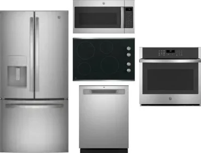 5 Piece Package Includes Refrigerator, Cooktop, Wall Oven, Microwave And Dishwasher