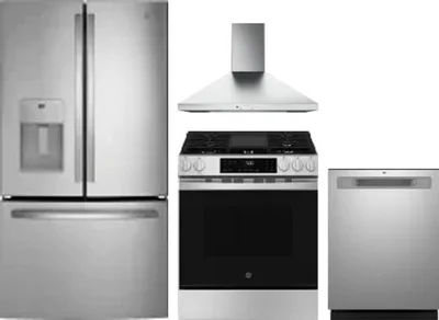 4 Piece Package Includes Refrigerator, Range, Hood And Dishwasher