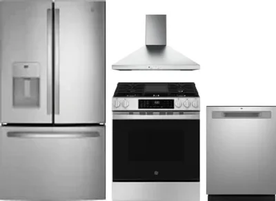 4 Piece Package Includes Refrigerator, Range, Hood And Dishwasher