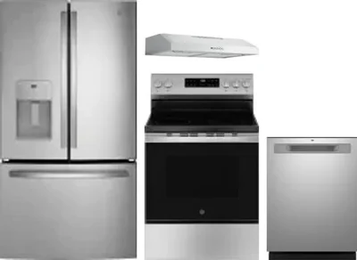 4 Piece Package Includes Refrigerator, Range, Hood And Dishwasher