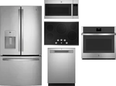 5 Piece Package Includes Refrigerator, Cooktop, Wall Oven, Microwave And Dishwasher