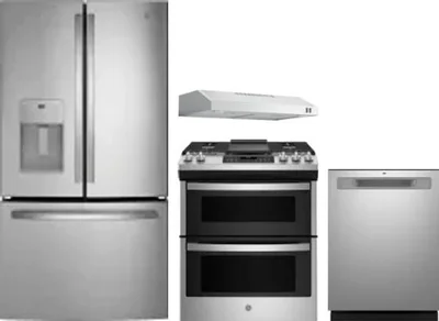 4 Piece Package Includes Refrigerator, Range, Hood And Dishwasher