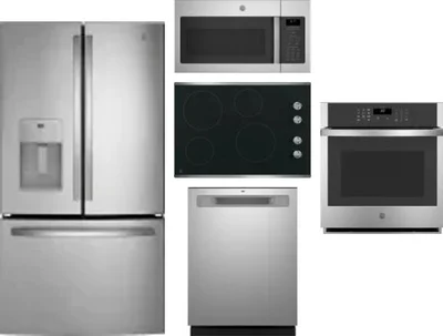 5 Piece Package Includes Refrigerator, Cooktop, Wall Oven, Microwave And Dishwasher
