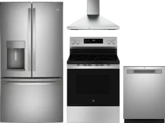 4 Piece Package Includes Refrigerator, Range, Hood And Dishwasher