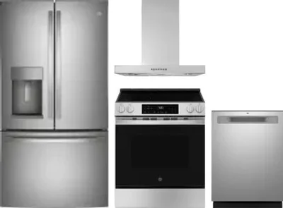 4 Piece Package Includes Refrigerator, Range, Hood And Dishwasher