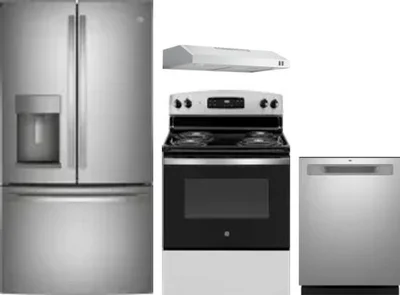 4 Piece Package Includes Refrigerator, Range, Hood And Dishwasher