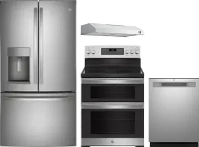 4 Piece Package Includes Refrigerator, Range, Hood And Dishwasher