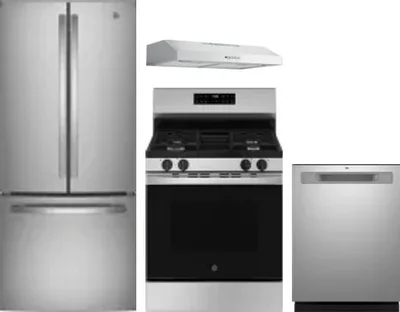 4 Piece Package Includes Refrigerator, Range, Hood And Dishwasher