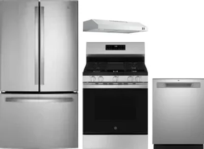 4 Piece Package Includes Refrigerator, Range, Hood And Dishwasher