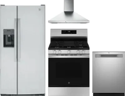 4 Piece Package Includes Refrigerator, Range, Hood And Dishwasher