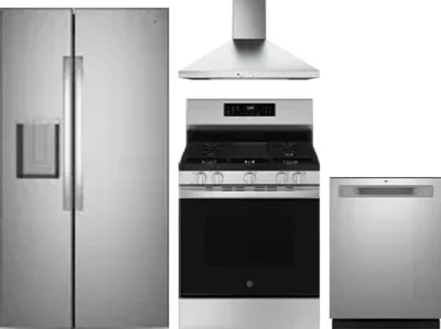 4 Piece Package Includes Refrigerator, Range, Hood And Dishwasher