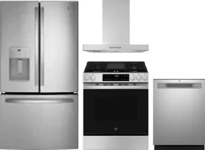 4 Piece Package Includes Refrigerator, Range, Hood And Dishwasher