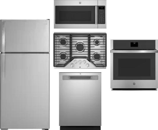 5 Piece Package Includes Refrigerator, Cooktop, Wall Oven, Microwave And Dishwasher
