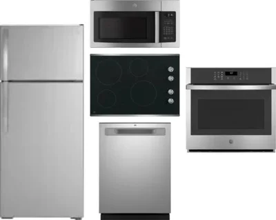 5 Piece Package Includes Refrigerator, Cooktop, Wall Oven, Microwave And Dishwasher