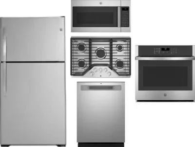 5 Piece Package Includes Refrigerator, Cooktop, Wall Oven, Microwave And Dishwasher