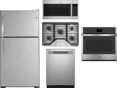 5 Piece Package Includes Refrigerator, Cooktop, Wall Oven, Microwave And Dishwasher